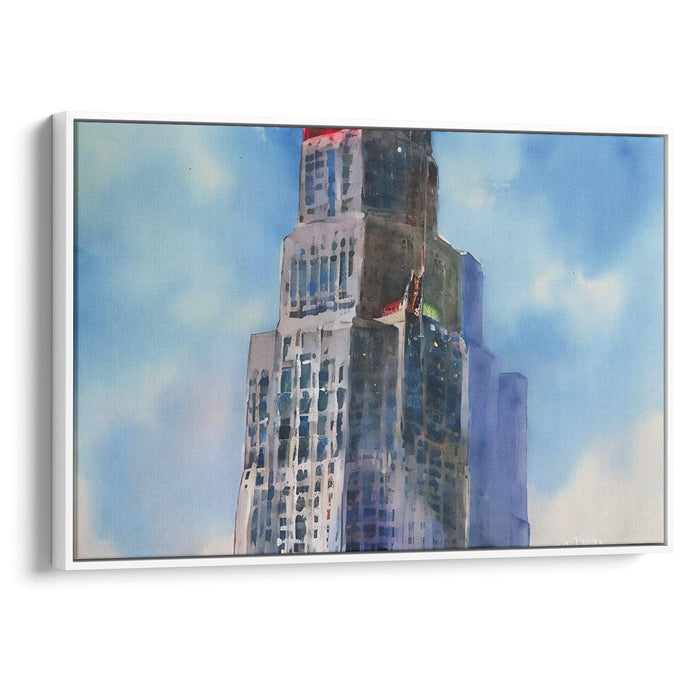 Watercolor Willis Tower Print - Canvas Art Print by Kanvah