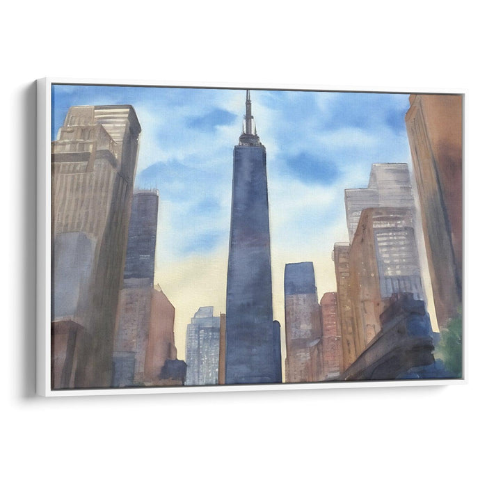 Watercolor Willis Tower Print - Canvas Art Print by Kanvah