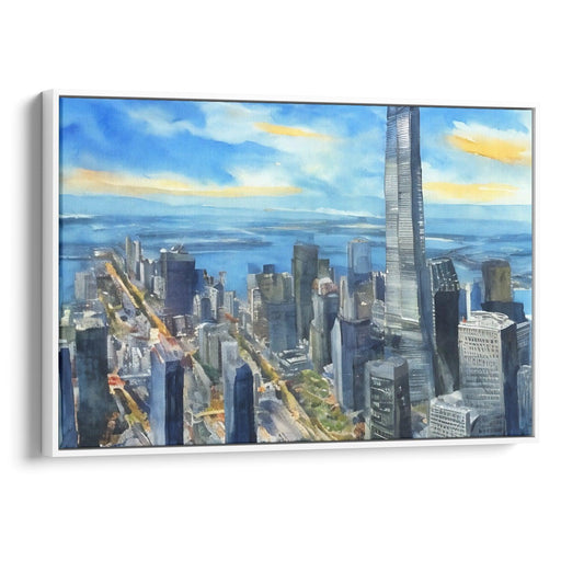 Watercolor Willis Tower Print - Canvas Art Print by Kanvah