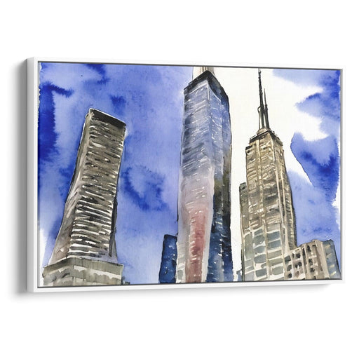 Watercolor Willis Tower Print - Canvas Art Print by Kanvah