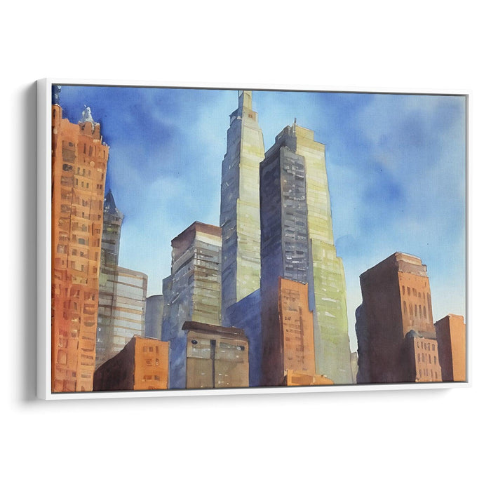 Watercolor Willis Tower Print - Canvas Art Print by Kanvah