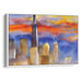 Watercolor Willis Tower Print - Canvas Art Print by Kanvah