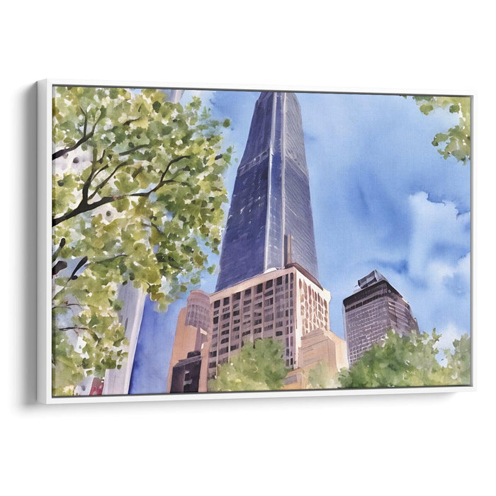 Watercolor Willis Tower Print - Canvas Art Print by Kanvah