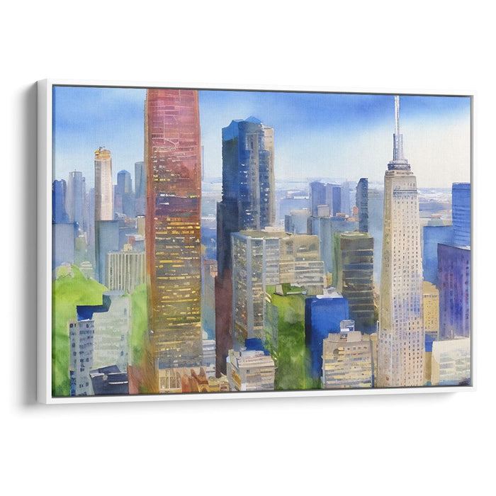 Watercolor Willis Tower Print - Canvas Art Print by Kanvah