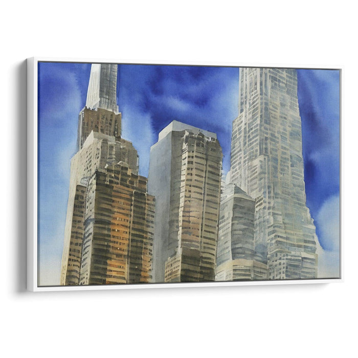 Watercolor Willis Tower Print - Canvas Art Print by Kanvah