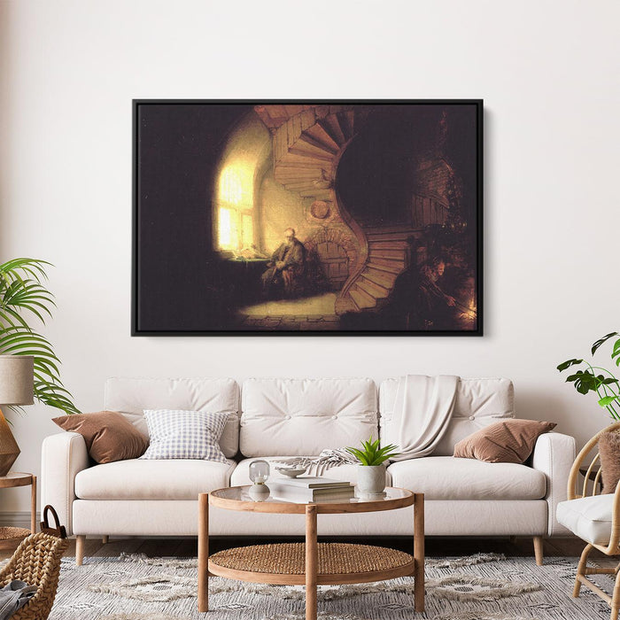 Philosopher in Meditation by Rembrandt - Canvas Artwork