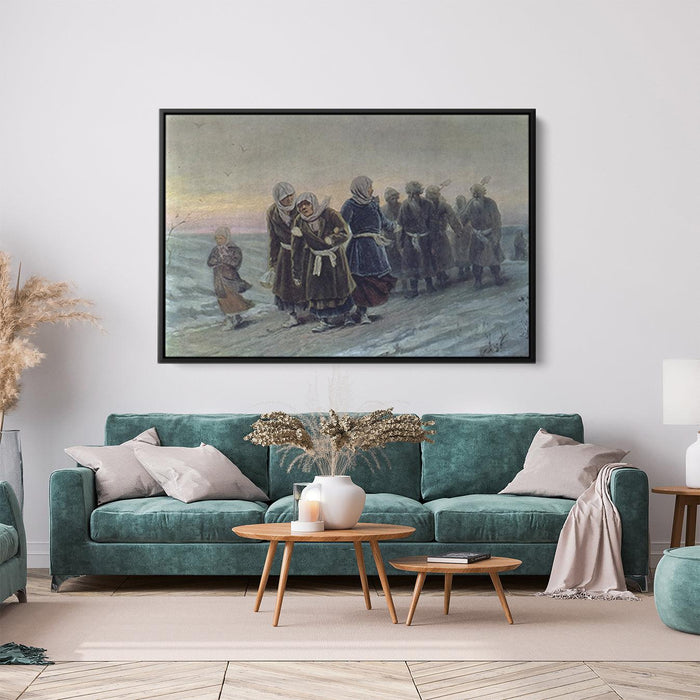 Return of the peasants from a funeral in the winter by Vasily Perov - Canvas Artwork