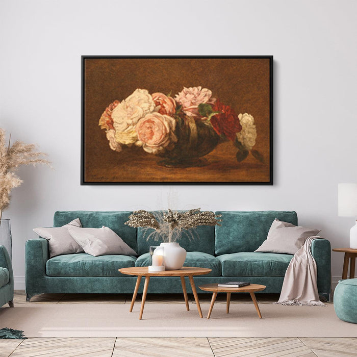 Roses in a Bowl by Henri Fantin-Latour - Canvas Artwork