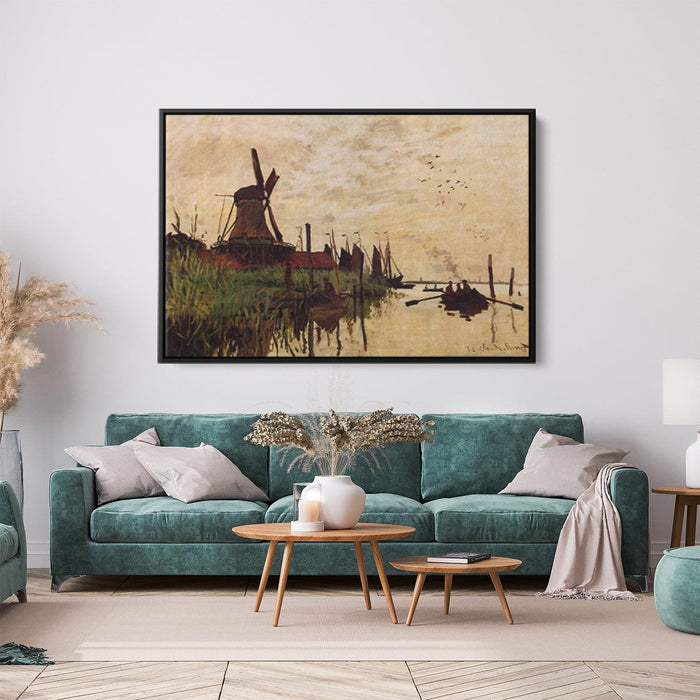 Windmill at Zaandam by Claude Monet - Canvas Artwork