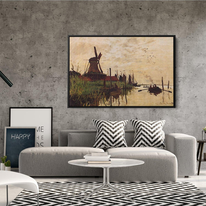 Windmill at Zaandam by Claude Monet - Canvas Artwork