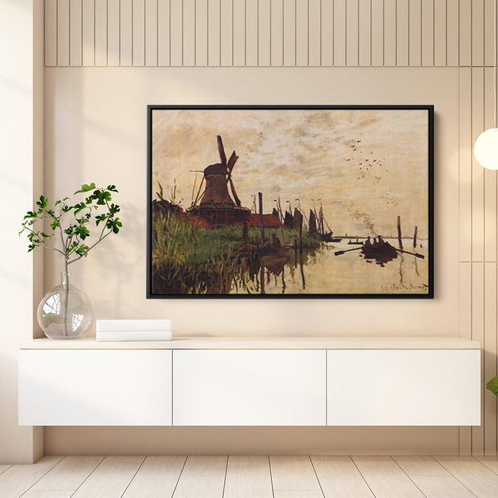 Windmill at Zaandam by Claude Monet - Canvas Artwork