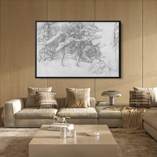 Archers shooting at a herm by Michelangelo - Canvas Artwork