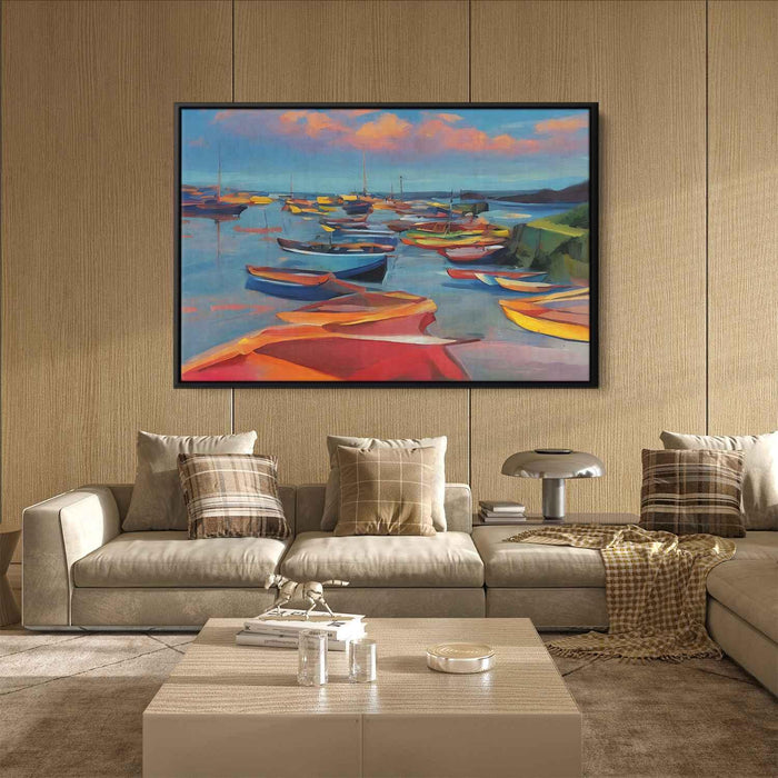 Line Art Sunset Boats #136 - Kanvah
