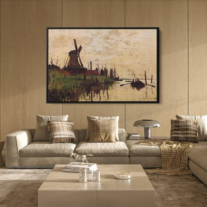 Windmill at Zaandam by Claude Monet - Canvas Artwork