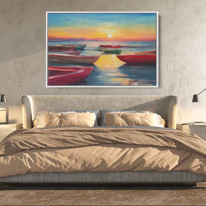 Line Art Sunset Boats #142 - Kanvah