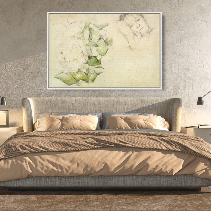 Madame Cezanne with Hortensias by Paul Cezanne - Canvas Artwork