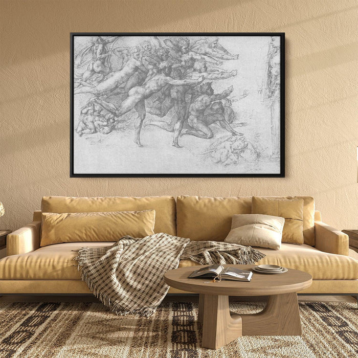 Archers shooting at a herm by Michelangelo - Canvas Artwork