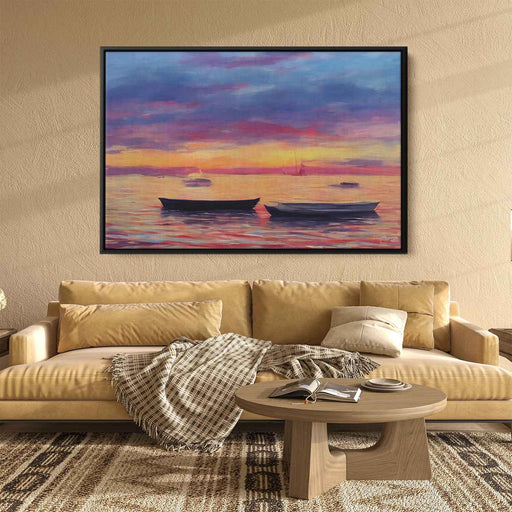 Line Art Sunset Boats #103 - Kanvah
