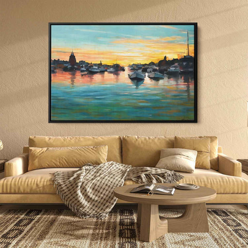 Line Art Sunset Boats #124 - Kanvah