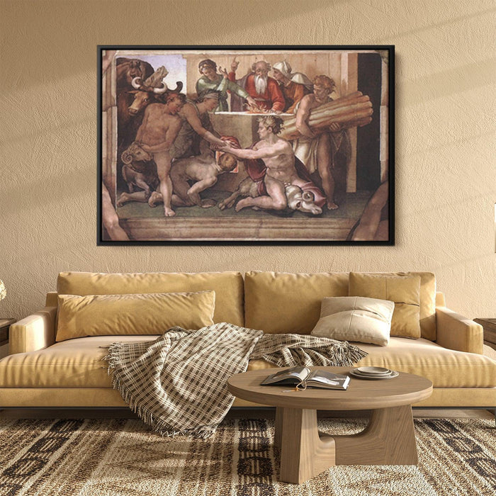 Sistine Chapel Ceiling: Sacrifice of Noah by Michelangelo - Canvas Artwork