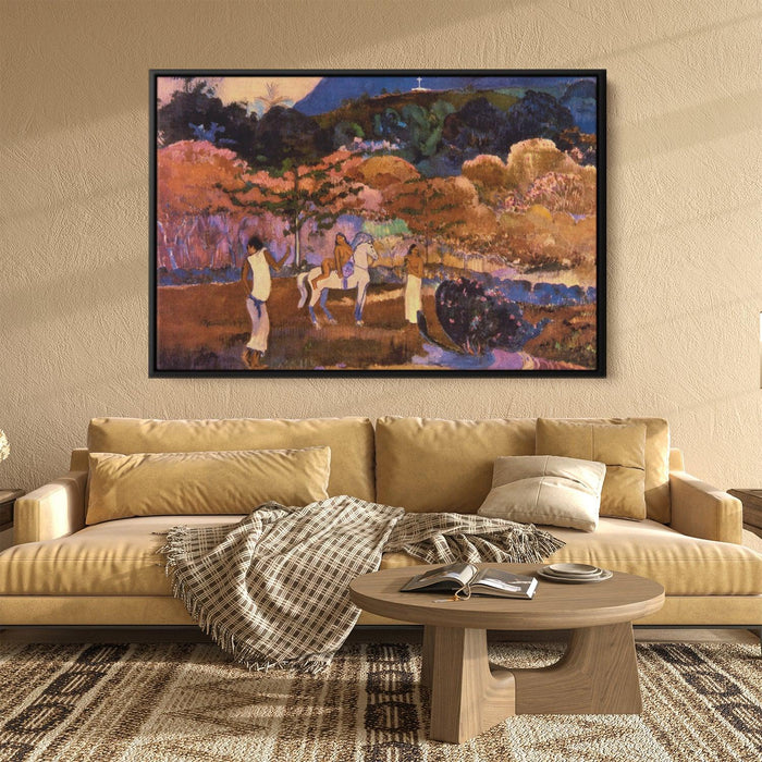 Women and white horse by Paul Gauguin - Canvas Artwork