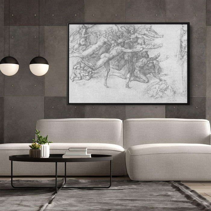 Archers shooting at a herm by Michelangelo - Canvas Artwork