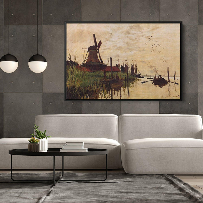 Windmill at Zaandam by Claude Monet - Canvas Artwork