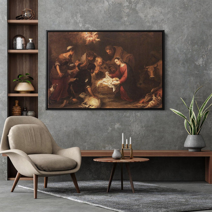 Adoration of the Shepherds by Bartolome Esteban Murillo - Canvas Artwork