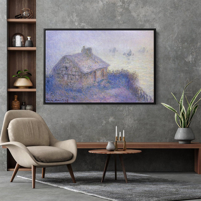 Customs House at Varengeville in the Fog by Claude Monet - Canvas Artwork