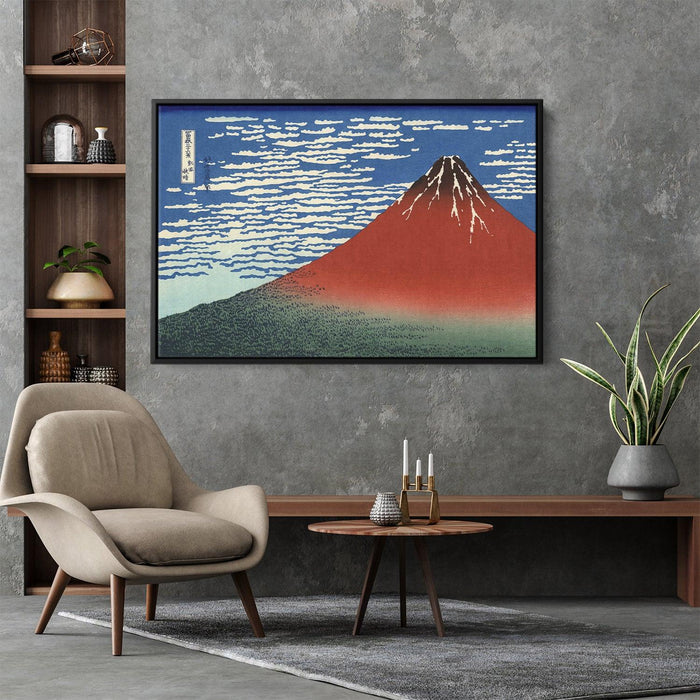 Fuji, Mountains in clear Weather (Red Fuji) by Katsushika Hokusai - Canvas Artwork