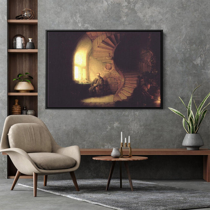 Philosopher in Meditation by Rembrandt - Canvas Artwork