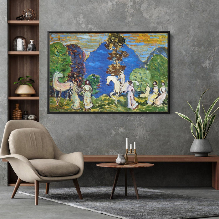 Rider against Blue Hills by Maurice Prendergast - Canvas Artwork