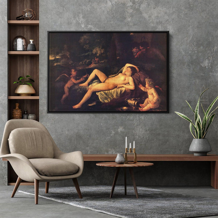 Sleeping Venus and Cupid by Nicolas Poussin - Canvas Artwork