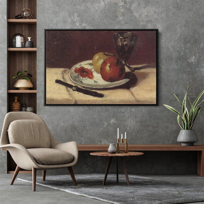 Still Life Apples and a Glass by Paul Cezanne - Canvas Artwork