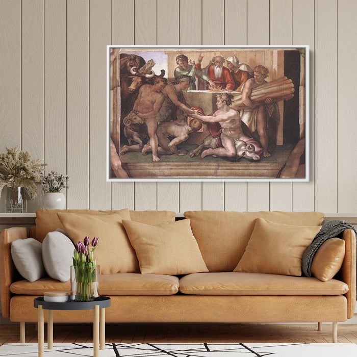 Sistine Chapel Ceiling: Sacrifice of Noah by Michelangelo - Canvas Artwork