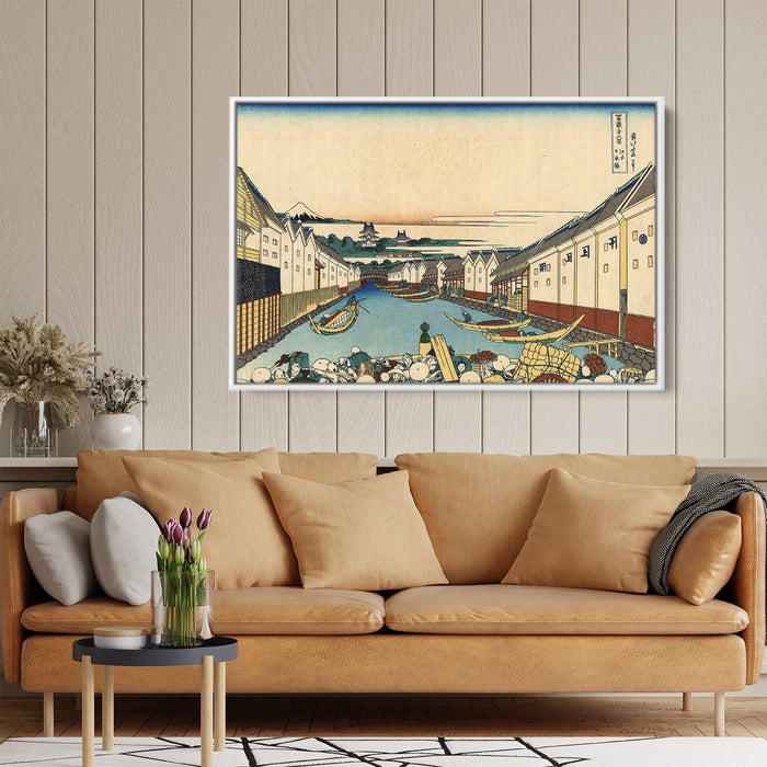 Nihonbashi bridge in Edo by Katsushika Hokusai - Canvas Artwork