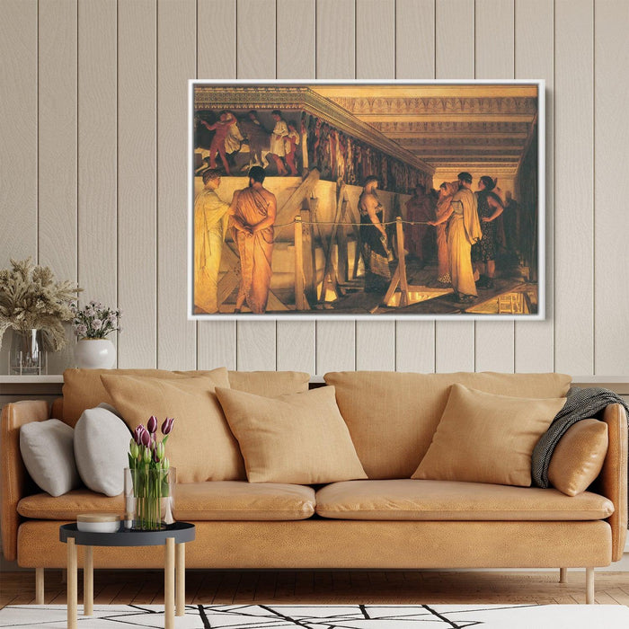 Phidias Showing the Frieze of the Parthenon to his Friends by Sir Lawrence Alma-Tadema - Canvas Artwork