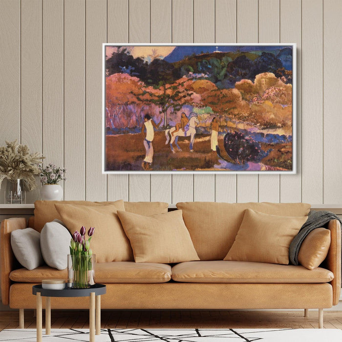 Women and white horse by Paul Gauguin - Canvas Artwork