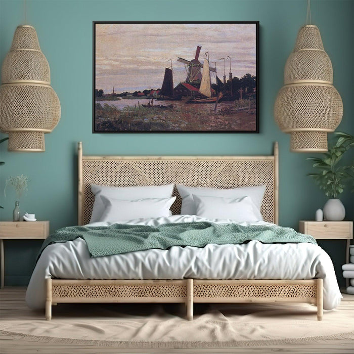 Windmill at Zaandam by Claude Monet - Canvas Artwork
