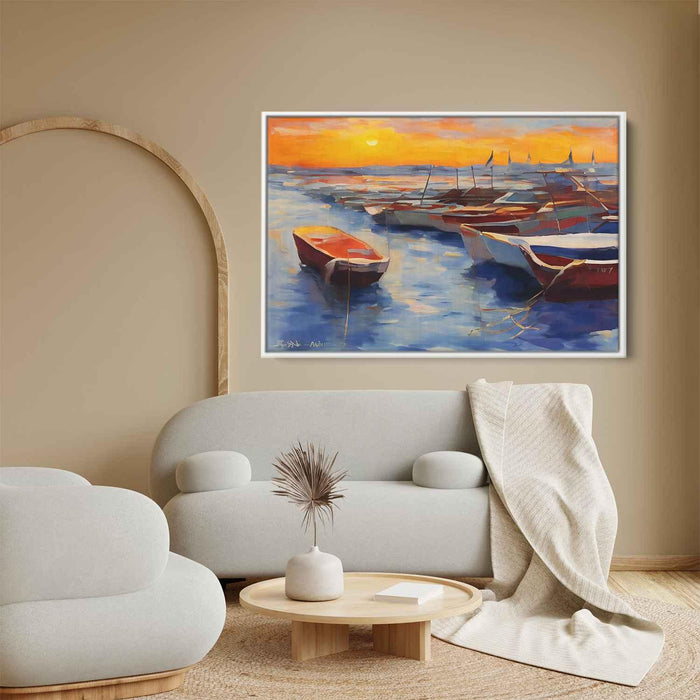 Line Art Sunset Boats #109 - Kanvah