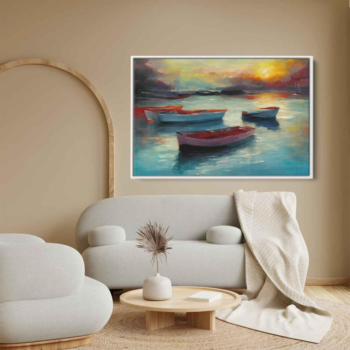 Line Art Sunset Boats #116 - Kanvah