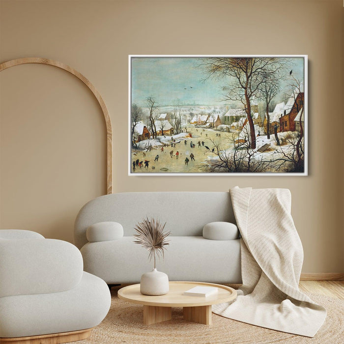 Winter Landscape with Skaters and a Bird Trap by Pieter Bruegel the Elder - Canvas Artwork