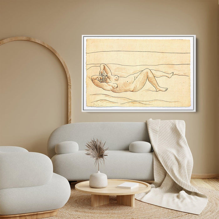 Reclining woman at the seashore by Pablo Picasso - Canvas Artwork