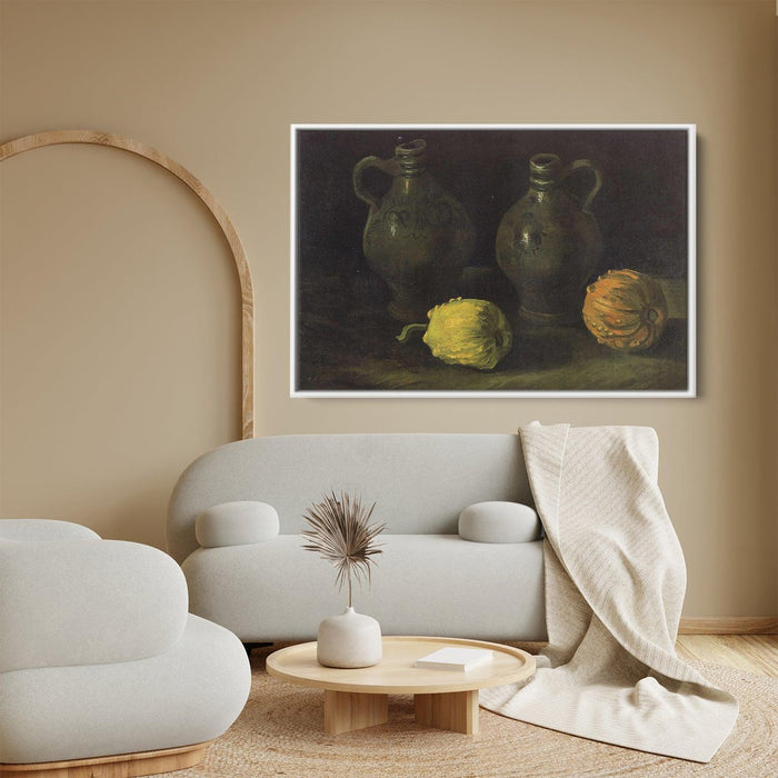 Still Life with Two Jars and Two Pumpkins by Vincent van Gogh - Canvas Artwork