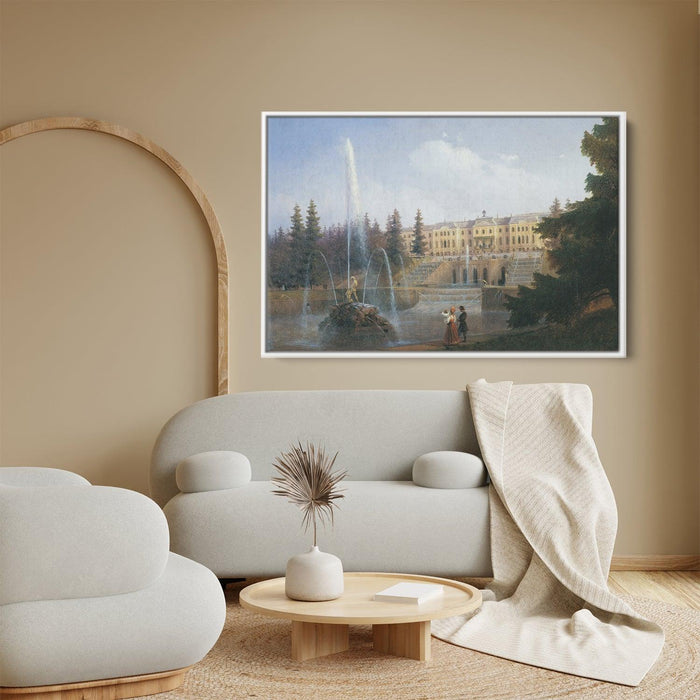 View of the Big Cascade in Petergof and the Great Palace of Petergof by Ivan Aivazovsky - Canvas Artwork