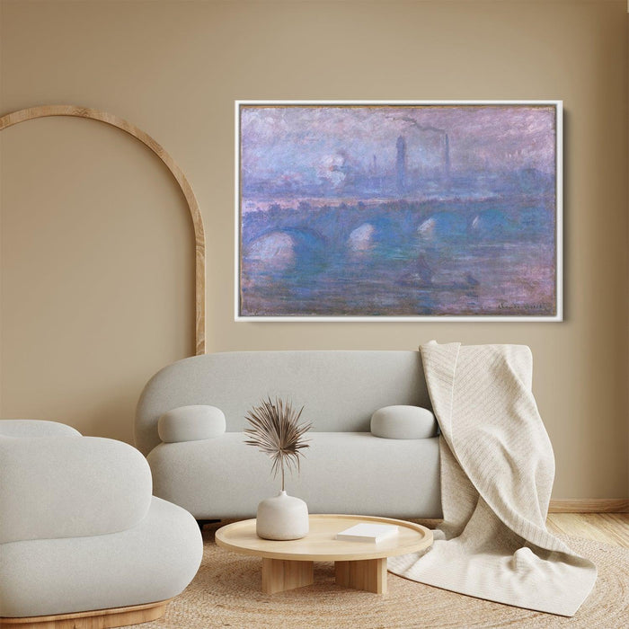 Waterloo Bridge, Misty Morning by Claude Monet - Canvas Artwork