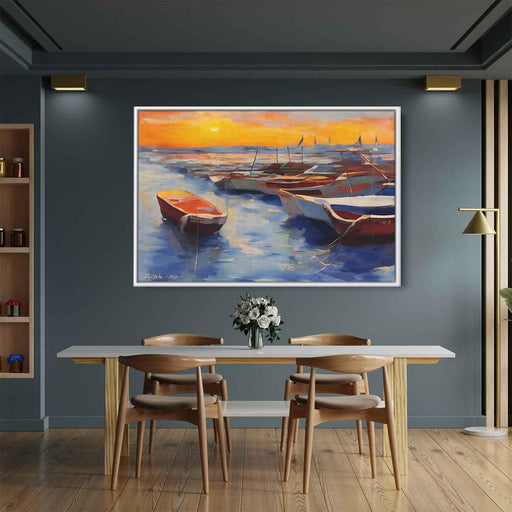 Line Art Sunset Boats #109 - Kanvah