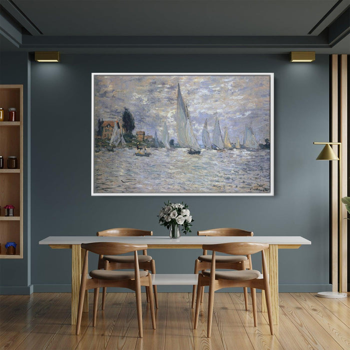 The Boats Regatta at Argenteuil by Claude Monet - Canvas Artwork