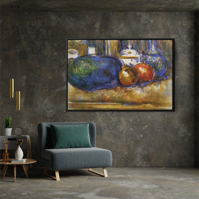 Still Life with Watermelon and Pemegranates by Paul Cezanne - Canvas Artwork