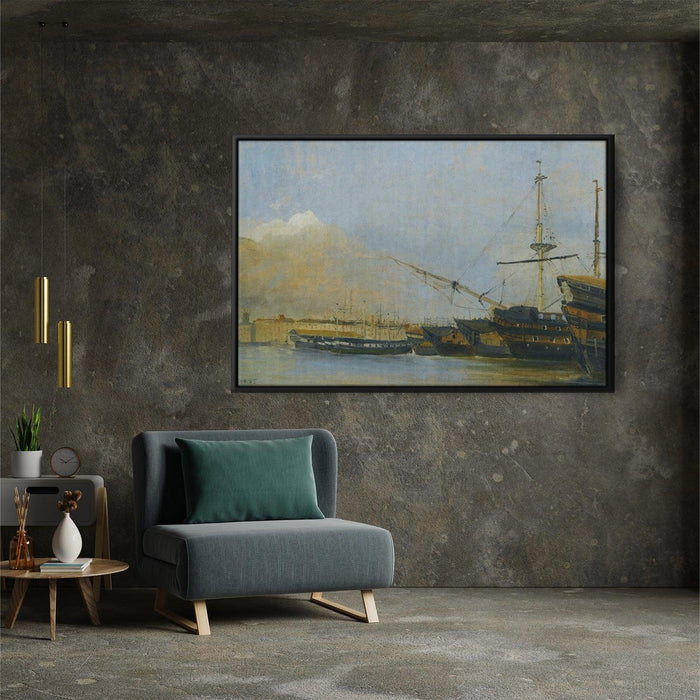 Toulon Battleships Dismantled by Camille Corot - Canvas Artwork